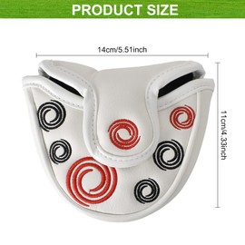 Golf Putter Cover, Golf Putter Cover, Golf Putter Cover, Golf Head Covers, Mallet Putter Headcovers, with Magnetic Closure, for Golf Lovers, Beginners (White)