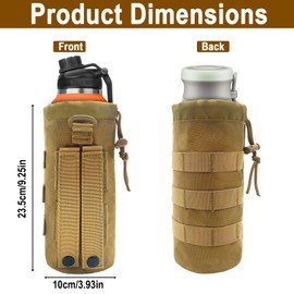 kaiyaya Bottle Holder Backpack Tactical Molle Water Bottle Bag Tactical Water Bottle Bag Kettle Bag Travel Water Bottle Holder for Camping Hiking Outdoor Activities Mud Colour