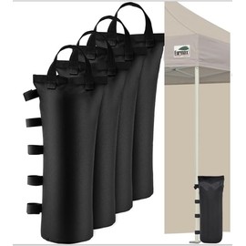 Canopy Weights 112 LBS Gazebo Tent Sand Bags, Weight Bags for op up Tent, Outdoor Gazebo, Trampoline, Pergola, 4pcs-Pack (Black)