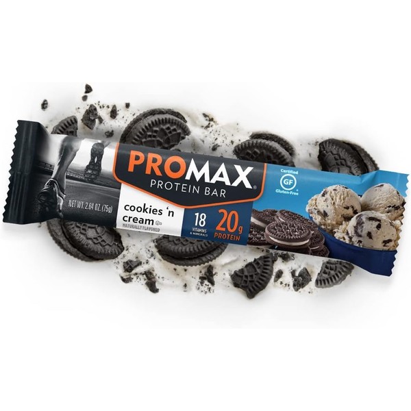 Promax Protein Bar, Cookies 'n Cream, 20g High Protein, Gluten