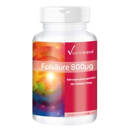 Folic Acid 800μg - Pure Vitamin B9-360 Tablets for 1 Year | Vitamintrend®