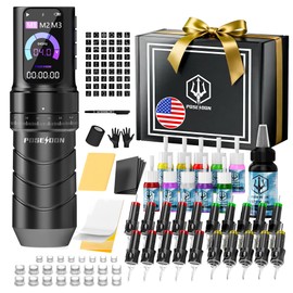Poseidon Wireless Tattoo Gun Kit 7 Strokes 2300mAh Battery LED Display