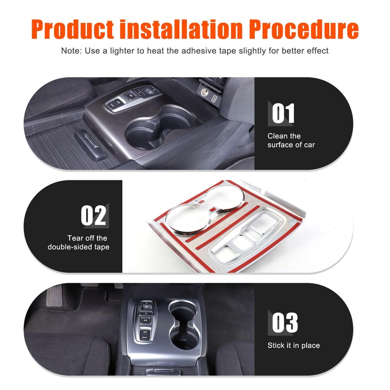 Heutamo Center Console Gear Shift Panel Cup Holder Cover Trim