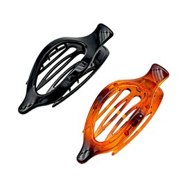 2 Pcs Flat Hair Clips French Hair Claw Clips Curved Hair Claws Plastic Side Hair Clips No Slip Grip Hair Claws Elegant Hair Barrettes for Women Girls