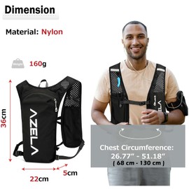 AQIIGOSE Running Hydration Vest, Lightweight Hydration Backpack for Women Men Jogging Trail Race Marathon Cycling Hiking Climbing Camping (01 Black 7L - with 1.5L Bladder, One Size)