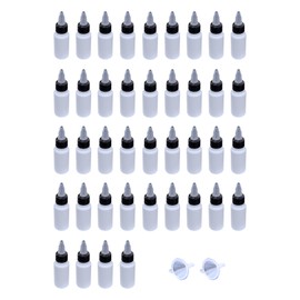 Auto-plaza 40pcs HDPE Plastic Thin Tip Dropper BottlesSmall Empty Squeeze Dropper Bottles including 2x Mini Funnels Set (1Oz (30ml))