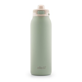 Ello Pop & Fill 32oz Stainless Steel Water Bottle with Quick Fill Technology, Double Walled and Vacuum Insulated Metal, Leak Proof Locking Lid, Sip and Chug, Reusable, BPA Free, Pistachio