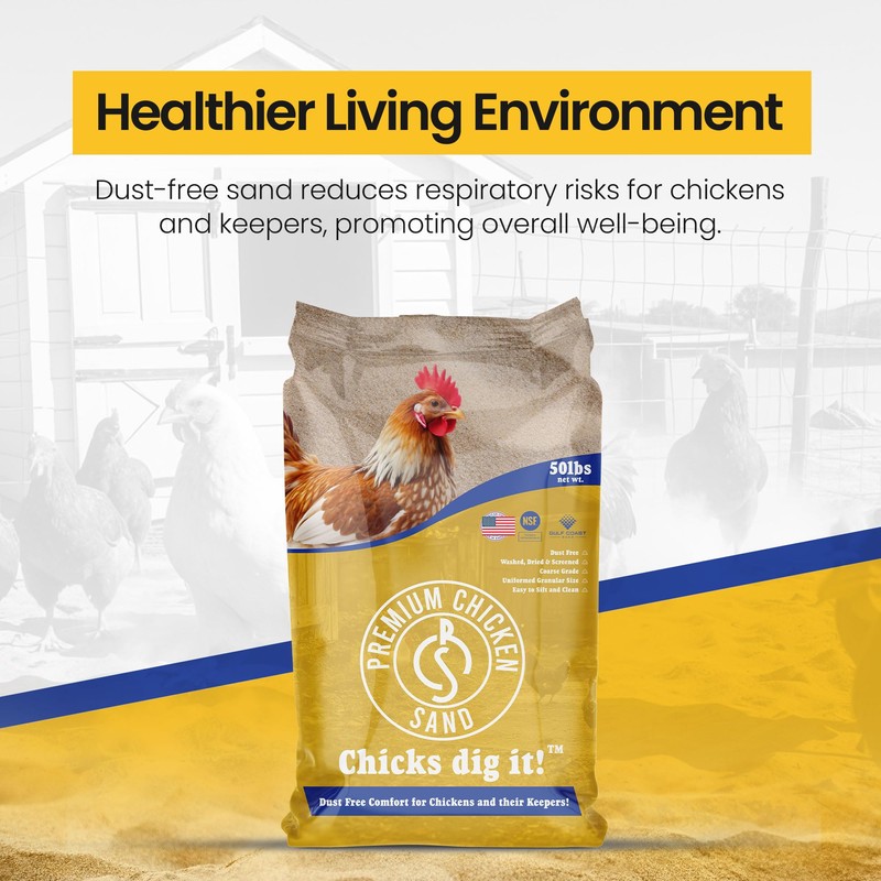 Premium Chicken Sand 50 lbs (2-Pack) – Dust-Free, Odor-Control Bedding
