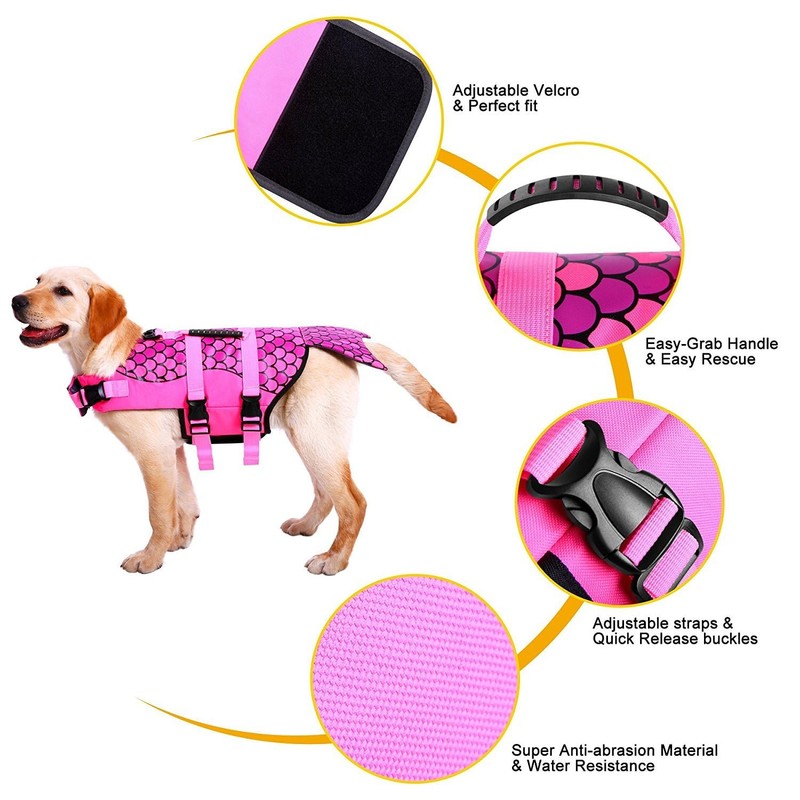 CITÉTOILE Dog Life Jacket Shark, Life Jacket for Small, Medium
