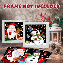 Labeol 4 Paint by Numbers for Kids Ages 8-12 DIY Paint Set for Girls Boys Adults Beginner Crafts for Girls Ages 4-8 Acrylic Oil Painting by Number Kits Perfect for Gift Decor 8"x8" (Christmas)