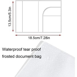 5pcs Transparent Document Protection Bags, ID Card Passport Holder Travel Document Organizer Credit Card Change Bus Card Waterproof and Tear Proof Bag Travel Essentials (Transparent Passport Holder)