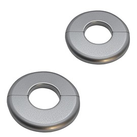 CAcoverVA 2 Pieces ABS Wall Split Flange Round Self-Adhesive Escutcheon Plate Cover Plumbing Pipe Cover for Water Pipe Faucet Decoration 1.1"/28mm, Silver