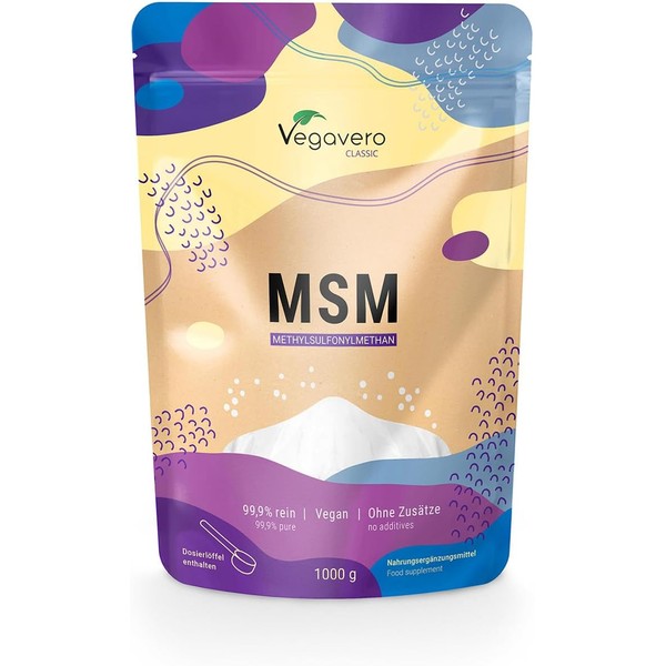 Vegavero® MSM Powder – 99.9% Pure Methylsulfonylmethane, Ultra-Fine, Water-Soluble, Vegan,