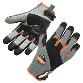 Ergodyne ProFlex 710 Heavy Duty Work Glove, Reinforced Fingertips, Padded Palm, XX-Large, Black, Gray