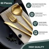 60 Pieces Stainless Steel Silverware Set, Flatware Cutlery Set Service