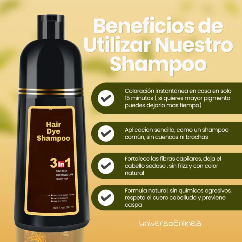 Shampoo Tinte Cubre Canas Natural Instantáneo 500ml F