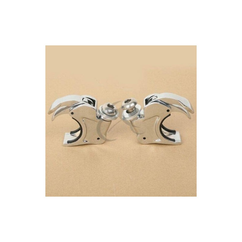 TCT-MT Windshield Windscreen 41mm Clamps Chrome Fit For Harley Wide