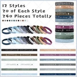 Unittype 240 Pcs Bible Verse Christian Silicone Bracelets Bulk Scripture Rubber Wristbands Religious Church Gifts for Women Men Church Favors Birthday Baptism Gifts(Fresh Color)
