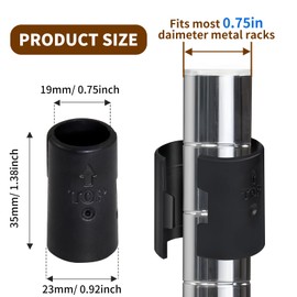 Moicstiy 50pack 3/4 Inch Wire Shelving Shelf Lock Clips, Plastic Shelving Clips Replacement Black Sleeve Shelf Clips for Post Wood Metal Pole (25 Pair)