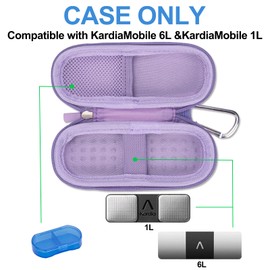 Case for kardiamobile EKG Heart Monitor，Hard Shell Travel Case for Kardiamobile 6L and Kardia Mobile EKG Device with Pill Box，Carabiner Clip Included, Heart Monitor EKG Travel Case
