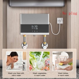 110V 36A Tankless Electric Water Heater, Silver, 4000W, Under Sink, Remote Control, On Demand Hot Water Heater