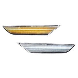 MACHSWON Side Indicator LED Light - 1 Pair Front Bumper Side Marker Lamp, Clear Lens | White Solid Constant Light | Amber Sequential Light Compatible with Infiniti G35 4-door Sedan 2003-2007