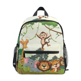 Kids Backpack Jungle Animals Kindergarten Preschool Bag for Toddler Girls Boys