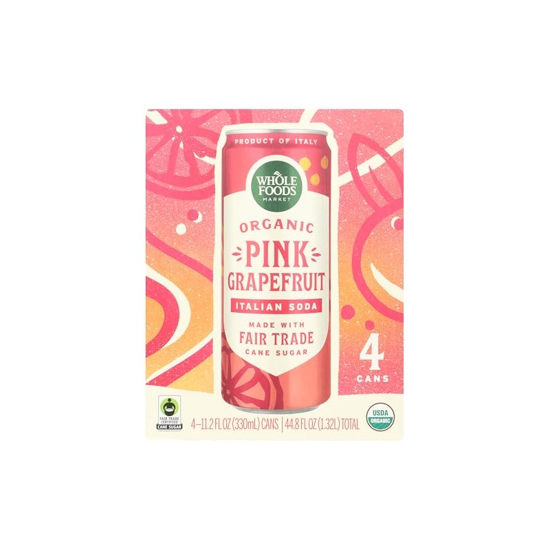 Whole Foods Market, Organic Pink Grapefruit Italian Soda, 11.2 Fl