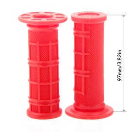 SUNQIAO TTR50 Grips, 3/4 Handlebar Grips for TTR50 TT-R50 TT-R50E Kid Bikes 3/4" Half-Waffle Handle Bar Soft Grip Throttole Tube Accessories with Tube (Red)