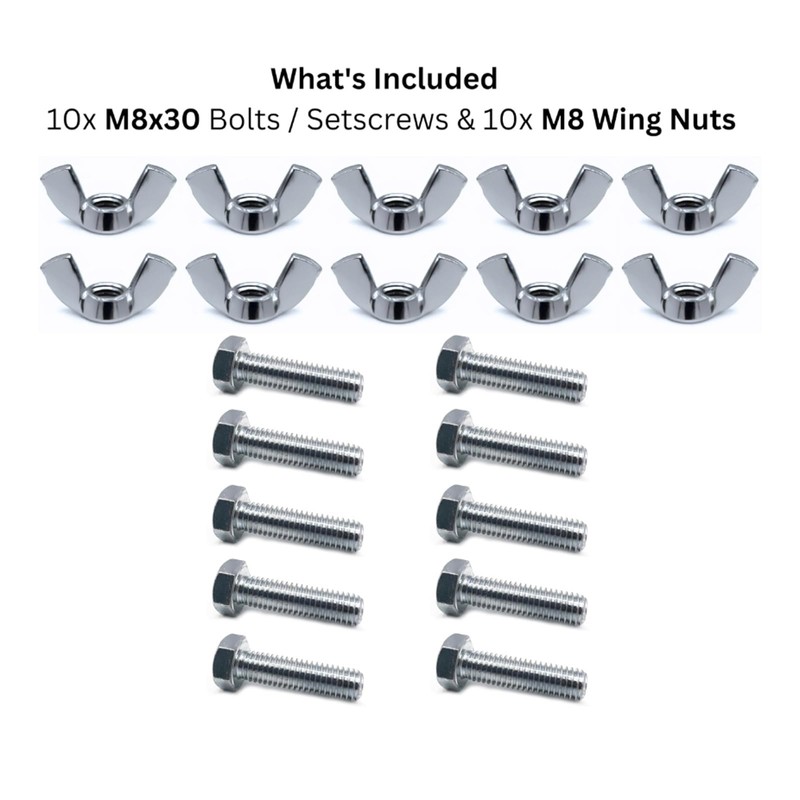 TOP-VIGOR 10Pcs Wing Nut & Bolt, M8*30mm Butterfly Wing Screws,