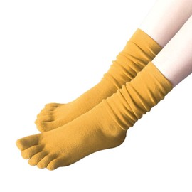 SUCHUANGUANG Women Five Finger Long Tube Socks Solid Color Toe Separated Yoga Cotton Hosiery Crew Socks
