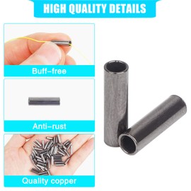VATEICO - Mangas de cobre para engarzar de barril simple o doble, mangas de cobre, cuerda de alambre, mangas de engarzado de pesca, conector de tubo de línea de pesca, tamaño individual, 2 mm