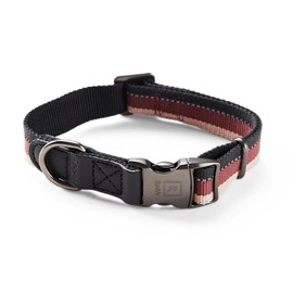 Reddy Stripe Dog Collar, Burgundy, Small