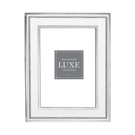 Reed and Barton White Luxe Facets Chrome 5" X 7" Frame, 1.20 LB