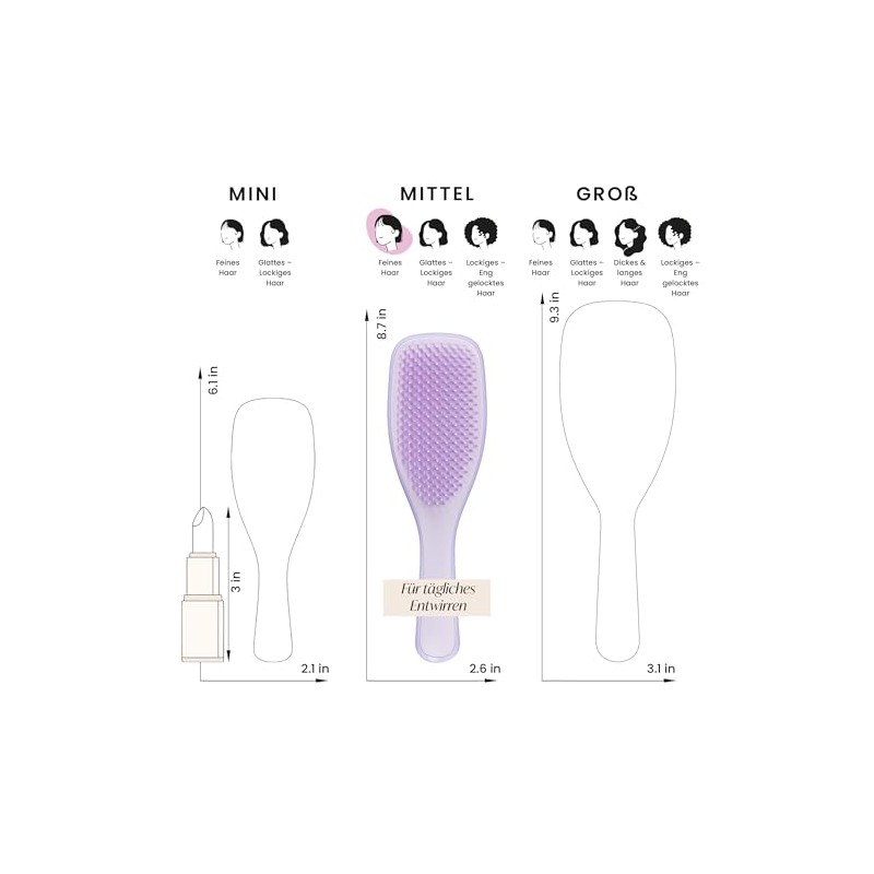 Tangle Teezer Ultimate Detangler Hair Brush for Coloured, Fine &