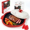 AHJ Microwave Grill Pan with Lid, Microwave Cooker Multi-Use for