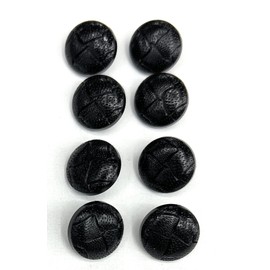 6 Faux Leather Black Buttons Set Braid Design 3/4'', Coats Sport Coats Buttons (8 Faux Leather Black Button 5/8'')