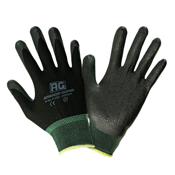 ADVANCED GLOVES – NiTex P-200 Nylon Nitrile Gloves, Breathable Nitrile
