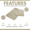 Lions 2 Piece Non Slip Striped Bath Mat & Pedestal