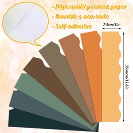 Whaline 73.5Ft Adventure Colors Bulletin Board Borders Orange Brown Blue Adhesive Trim Border for Classroom Office Chalkboard Wall Decor