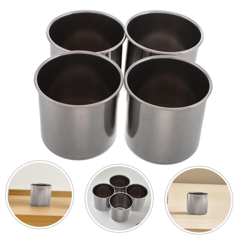 ULTECHNOVO 4pcs Stackable Stainless Steel Cups Metal Drinking Tumblers for