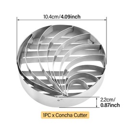 Concha Cutter Molde de pan mexicano Concha Sello Concha Cortador Concha Molde Marcador De Conchas De Pan Cortador De Conchas De Pan Mexicano Cortador de pan con forma de pan (Tamaño: 4.1 pulgadas)