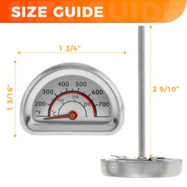 MOOTVGOO BBQ Grill Lid Thermometer, Stainless Steel Temperature Gauge Heat Indicator Replacement Fit for Charbroil Grill, Replaces 463271314, 463247412, 463247512, 463225315, 463434313