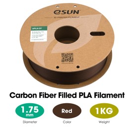 eSUN Carbon Fiber PLA Filament 1.75mm, Matte Texture 3D Printer Filament Carbon Fiber Reinforced PLA for Fast Printing, 1KG Spool (2.2 LBS) 3D Printing Filament for 3D Printers, Red