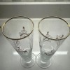 Lindemans Lambic Fluted Gold Rim Fruit Glass w Framboise Peche