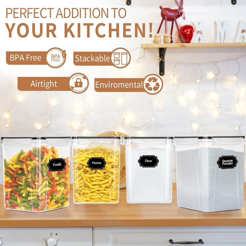 PRAKI Large Airtight Food Storage Containers 5.2L / 195oz, BPA