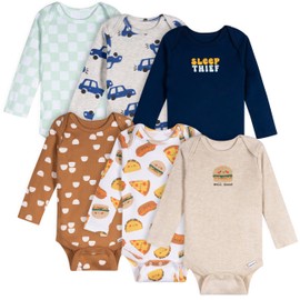 Onesies Brand unisex-baby 6-pack Long Sleeve Bodysuits, Food, 12 Months