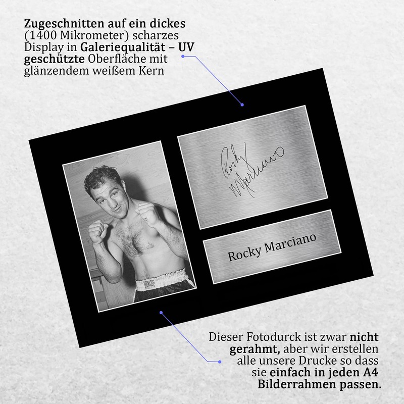 HWC Trading A4 Rocky Marciano Gifts Printed Autograph Display Box