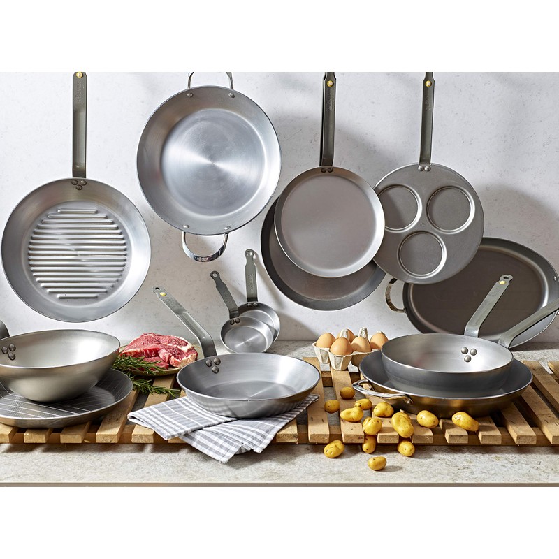 MINERAL B Round Carbon Steel Grill-pan 12.50-Inch