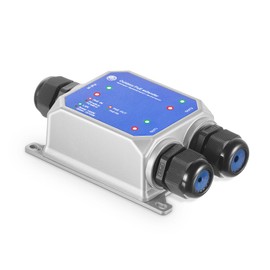 MokerLink IP67 Outdoor 3 Port Gigabit PoE Extender, IEEE 802.3 af/at/bt Repeater 90W, 10/100/1000Mbps, 1 In 2 Out, Wall Mount Metal Waterproof Passthrough Switch